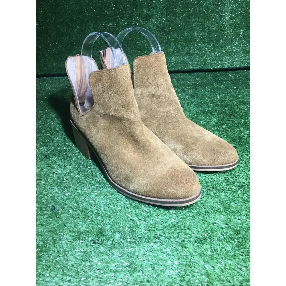 Womens Steve Madden boots size 6 Lancaster brown suede modest heel cute trendy f